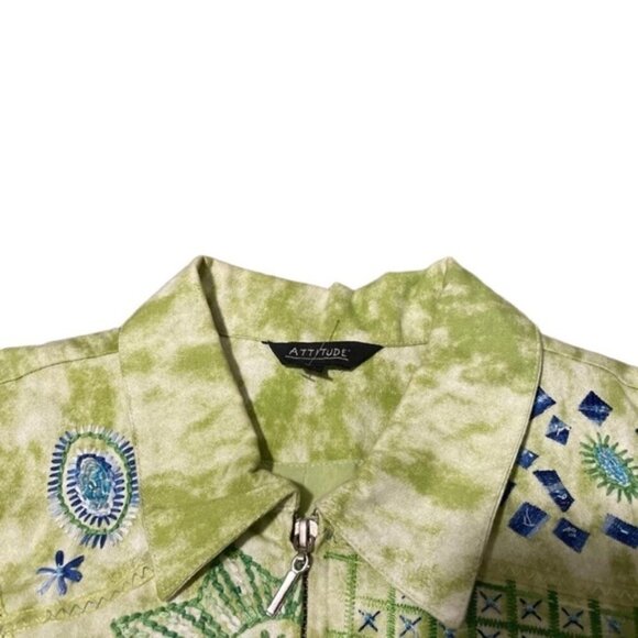 Attitude 12/14 Artsy Embroidered Jacket Hippie Boho 70s Tie Dye Clowncore Style - Picture 7 of 9